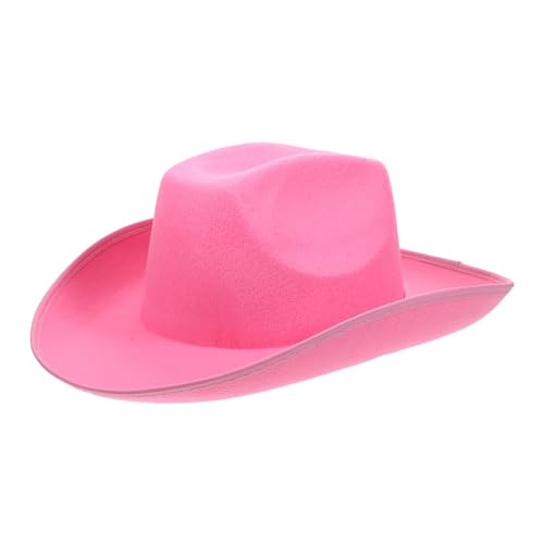 HAWILLOSCH Rosa Cowboyhut damenmützen mützen damen Cowboyhut für Damen Cowboy Hut Damen pink cap cowboyhüte pinke cap Damenhut aus Vliesstoff Hut im Westernstil Männer Hut Kuhhut Cowgirl-Hut von HAWILLOSCH