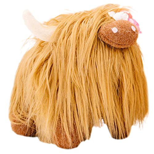 HAWILLOSCH Schottisches Hochlandrind Kuscheltier Kuh Individuelles Kuscheltier Gefüllter Kuhplüsch Tiere Für Kinder Flauschiges Kuscheltier Realistische Kuscheltiere Kalb Figur Plüsch- Brown von HAWILLOSCH