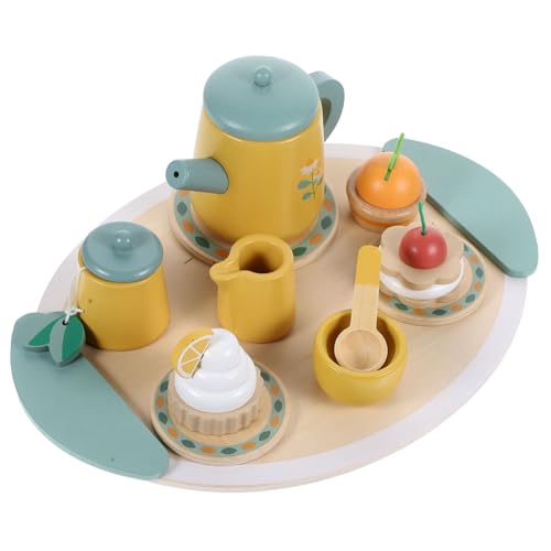 HAWILLOSCH Kinderküche Zubehör Holzspielzeug Teeservice Für Interaktives Teeset Mit Dessert Für Rollenspiele Ädchen Für Kreative Spielzeit Perfektes Für Kleine Teeliebhaber Tee Set Für Kinder von HAWILLOSCH