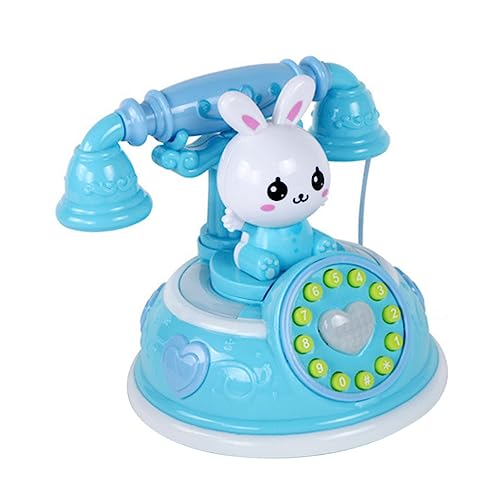 HAWILLOSCH Simuliertes Telefon Kindertelefon Tisch Wähltelefon Drehtelefon Leuchtendes Telefon Kleines Telefon Chatter Telefon Babyspielzeug Telefon Schnurgebundenes Retro Telefon von HAWILLOSCH