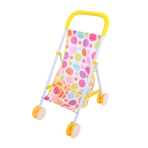 HAWILLOSCH Spielzeugwagen klappbarer puppenwagen Leichter Puppenwagen Puppenhausdeko Spielen mit Puppenwagen kindergeschenk babywagen Puppe süßer Kinderwagen Puppenwagen Eisen Colorful von HAWILLOSCH