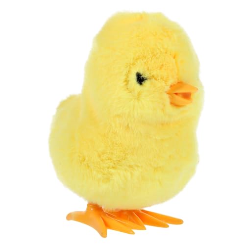 HAWILLOSCH Springendes gelbes Huhn Hühner aufziehbares Kinderspielzeug Gefülltes Küken-Plüschtier Maschine Uhrwerk chicken toy Aufziehbares Huhn Springspielzeug Plüschtiere Plastik Yellow von HAWILLOSCH