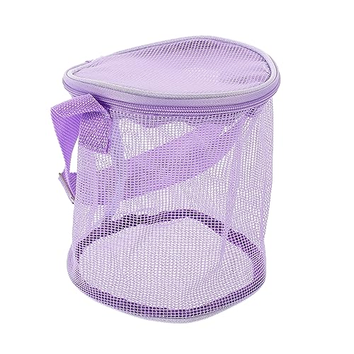 HAWILLOSCH Strand Aufbewahrungstasche Das Wesentliche für den Strandurlaub Spielzeug für den Strand Mesh-Strandrucksack Sandsieb Strandtasche Beach Bag Strandversorgung Mesh-Eimer PVC Violett von HAWILLOSCH