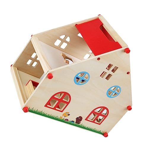 HAWILLOSCH Tragbares Mini Holzhaus Für Kinder Exquisites Puppenhaus Im Familienvilla Design Ideal Für Kreative Spielstunden Fördert Fantasie Und Rollenspiel Perfekte Größe Für Unterwegs von HAWILLOSCH