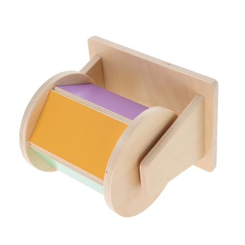 HAWILLOSCH Vorschulspielzeug -spinntrommel Textiltrommelspielzeug Lernspielzeug Für Kinderspielzeug Kognitives Mit Textiltrommel Textiltrommel-modellierspielzeug Holz von HAWILLOSCH