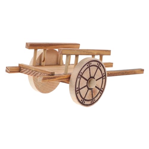 HAWILLOSCH Wagen Warenkorb-Modell Mini-landschaftsverzierungen Holzkarren Modelle Miniaturkarrenspielzeug Kleine Holzkarte Holzmodell Kleines Trolley-Modell Modell-Miniatur-dekor Hölzern von HAWILLOSCH