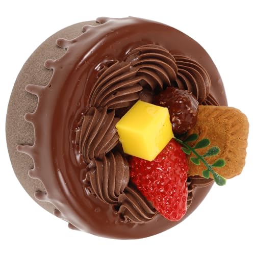 HAWILLOSCH künstlicher Kuchen Simulation Kuchen Dessertmodell aus PVC Dekorative Kuchenmodelle lebensechter Cupcake Cupcakes ausstellen geburtstagskerzen Shop-Zubehör Kuchen-Modell Chocolate von HAWILLOSCH