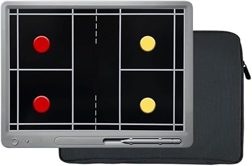 Fußball-Taktik-Tafel, 15" Elektronisches Badminton-Taktikbrett, Coaching-Übungsbrett mit flexiblem LCD-Bildschirm und Stift, Strategiebrett-Tool, löschbare Zeichenblöcke(Magnetic Pieces) von HBALDTEDC