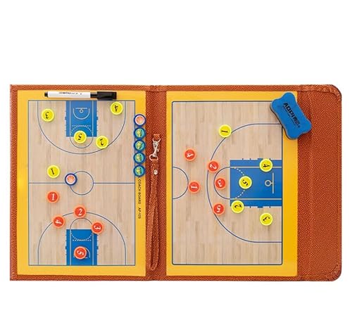 Fußball-Taktik-Tafel, Tragbares magnetisches Taktik- und Strategiebrett for Basketball, trocken abwischbares Coaching-Markerboard, Trainer-Zwischenablage-Set mit Spielermarkern und Stift(Basketball) von HBALDTEDC