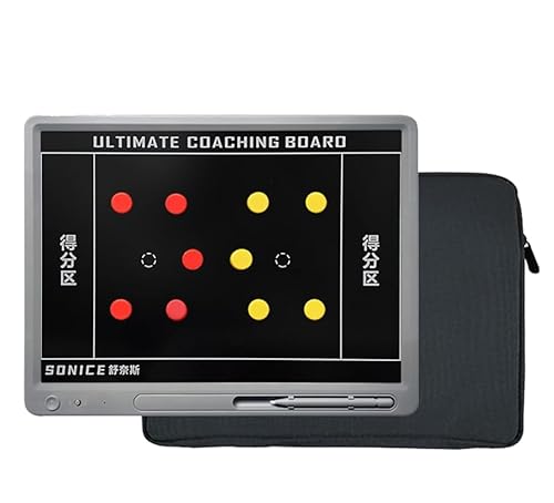 Fußball-Taktik-Tafel, 15 Zoll elektronisches Flying Disc Coaching Board Zeichenblöcke, Flying Disc Ultraleichtes tragbares löschbares magnetisches LCD Tactical Tablet(Magnetic Pieces) von HBALDTEDC