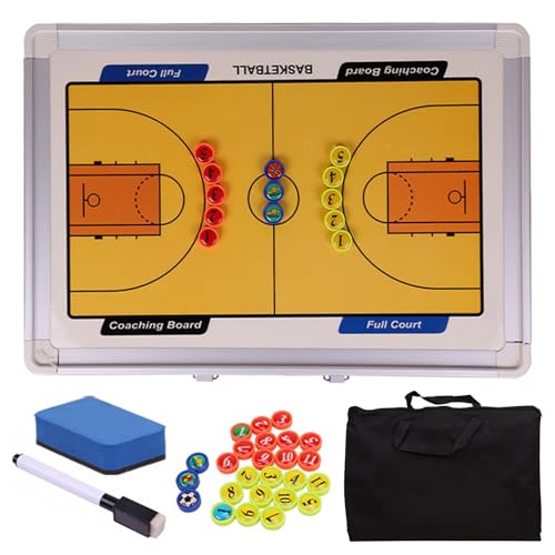 HBALDTEDC Fußball-Taktik-Tafel, Basketball-Coaching-Board, magnetisches Taktik- und Strategie-Board, Klemmbrett-Set for Trainer mit Magneten und Markierstift, Trainingsausrüstung von HBALDTEDC