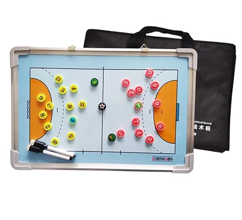 Fußball-Taktik-Tafel, Magnetische Coaching-Tafel, Trainer-Tafeln, Tafel for Wettkampf-Lehrkommandos und Gewinnstrategien, 2-seitige, trocken abwischbare Klemmbretter(Handball) von HBALDTEDC