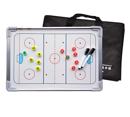 Fußball-Taktik-Tafel, Magnetische Coaching-Tafel, Trainer-Tafeln, Tafel for Wettkampf-Lehrkommandos und Gewinnstrategien, 2-seitige, trocken abwischbare Klemmbretter(Ice Hockey) von HBALDTEDC