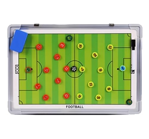 Fußball-Taktik-Tafel, Magnetische Coaching-Tafel, Trainer-Tafeln, Tafel for Wettkampf-Lehrkommandos und Gewinnstrategien, 2-seitige, trocken abwischbare Klemmbretter(Soccer) von HBALDTEDC