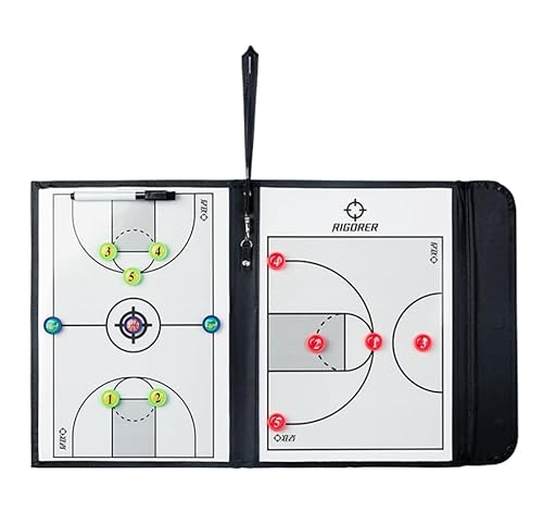 HBALDTEDC Fußball-Taktik-Tafel, Tragbares magnetisches Taktik- und Strategiebrett for Basketball, trocken abwischbares Coaching-Markerboard, Trainer-Zwischenablage-Set mit Spielermarkern und Stift von HBALDTEDC