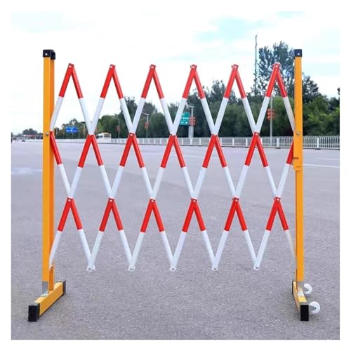 Verstellbarer VerkeVersenkbare Verkehrsabsperrung， Erweiterbares Barrikadentor Tragbares Barrikadentor Verkehrszaun for Baustellenaufzüge im Freien(Red,120x250cm) von HBALDTEDC