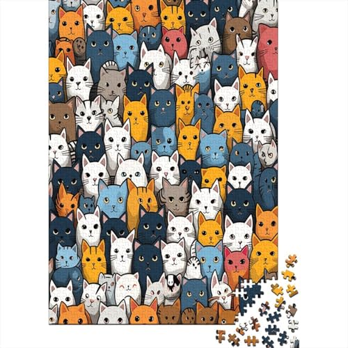 Cartoon-Katze Puzzle 300 Teile Erwachsener Kniffel Spaß Für Die Ganze Familie - Abwechslungsreiche 300 Puzzleteilige Motive Puzzlespiel Erwachsene, Puzzel 300pcs (40x28cm) von HBAOEEURT