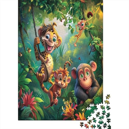 Dschungel-Tiere Puzzle 500 Teile Erwachsener Kniffel Spaß Für Die Ganze Familie - Abwechslungsreiche 500 Puzzleteilige Motive Puzzle Erwachsene, Puzzel 500pcs (52x38cm) von HBAOEEURT