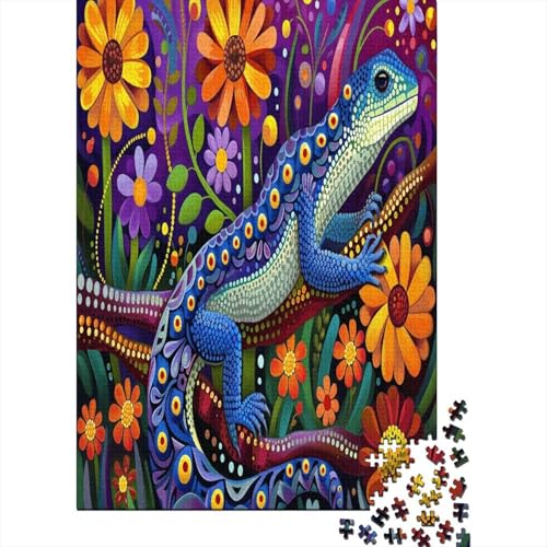 Eidechse 1000 Teile,Impossible Puzzle,Geschicklichkeitsspiel Für Die Ganze Familie, Erwachsenen Puzzlespiel Puzzel 1000pcs (75x50cm) von HBAOEEURT