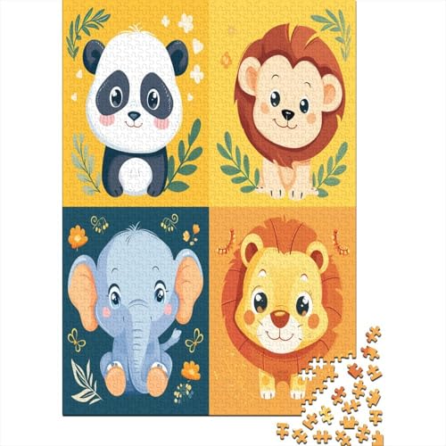 Elefant Puzzle 300 Teile Puzzles Für Erwachsene Lernspiel Herausforderungsspielzeug 300-teilige Puzzlespiel Für Erwachsene Kinder Puzzel 300pcs (40x28cm) von HBAOEEURT