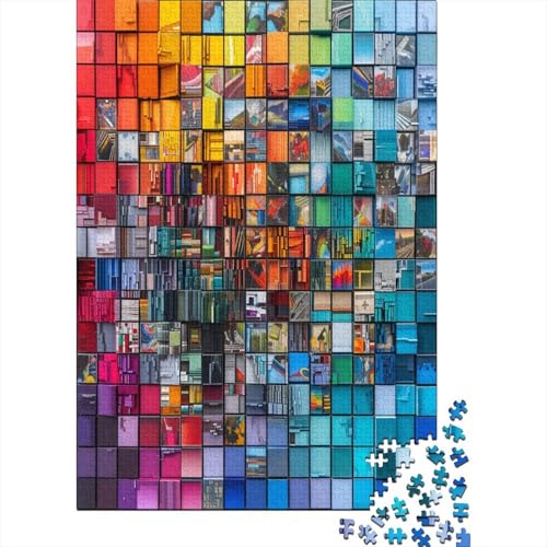 Farbige Bauklötze Puzzle 300 Teile Puzzles Für Erwachsene Lernspiel Herausforderungsspielzeug 300-teilige Puzzlespiel Für Erwachsene Kinder Puzzel 300pcs (40x28cm) von HBAOEEURT