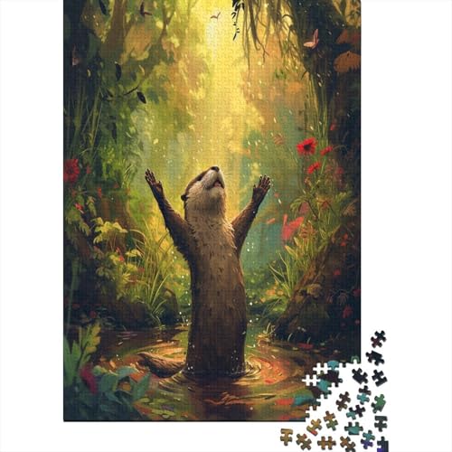 Fischotter 1000 Stück Puzzles Für Erwachsene Teenager Stress Abbauen Familien-Puzzlespiel 1000-teiliges Puzzle Kinder Lernspiel Spielzeug Geschenk Puzzel 1000pcs (75x50cm) von HBAOEEURT