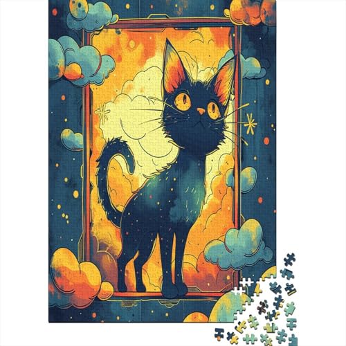 Flame Katze Puzzlespiel 1000 Teile Puzzles Für Erwachsene Lernspiel Herausforderung Spielzeug 1000 Teile Puzzles Für Erwachsene Kinder Erwachsenen Puzzlespiel Puzzel 1000pcs (75x50cm) von HBAOEEURT