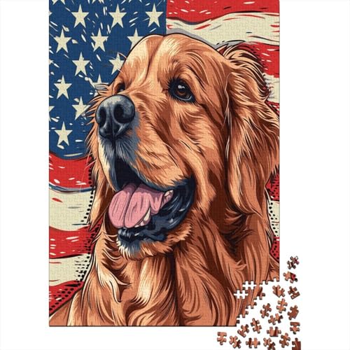 Goldener Retriever 1000 Teile,Impossible Puzzle,Geschicklichkeitsspiel Für Die Ganze Familie, Erwachsenen Puzzlespiel Puzzel 1000pcs (75x50cm) von HBAOEEURT