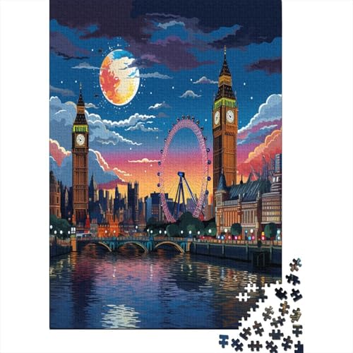 Londoner Stadtbild 1000 Teile,Impossible Puzzle,Geschicklichkeitsspiel Für Die Ganze Familie, Erwachsenen Puzzlespiel Puzzel 1000pcs (75x50cm) von HBAOEEURT