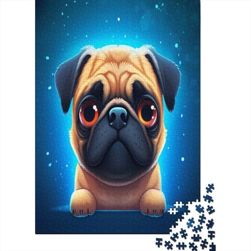 Mops Puzzle 300 Teile Puzzle Erwachsene Schwieriges Schwer Puzzle Für Erwachsene Und Kinder Ab 14 Jahren Puzzel 300pcs (40x28cm) von HBAOEEURT