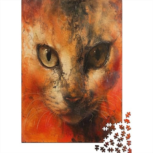 Painted Katze Puzzle 300 Teile Erwachsener Kniffel Spaß Für Die Ganze Familie - Abwechslungsreiche 300 Puzzleteilige Motive Puzzle Erwachsene, Puzzel 300pcs (40x28cm) von HBAOEEURT