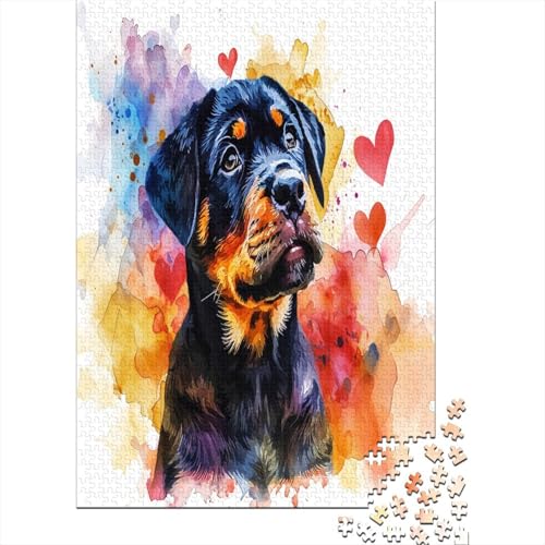 Rottweiler Puzzles300 Teile, Puzzle Für Erwachsene, Geschicklichkeitsspiel Für Die Ganze Familie, Klassische Puzzle,Geburtstagsgeschenk Erwachsenen Puzzlespiel Puzzel 300pcs (40x28cm) von HBAOEEURT