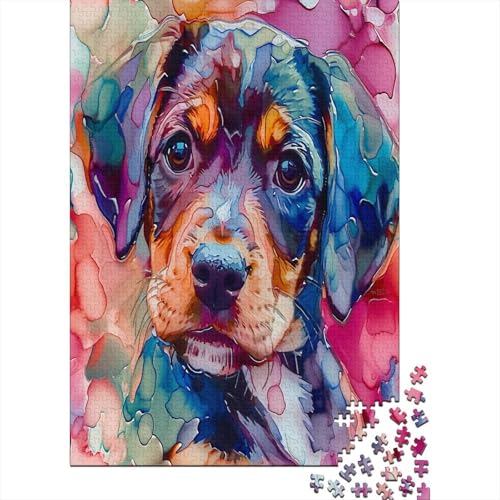 Tinte Stil Hound Welpe Puzzle 500 Teile Erwachsener Kniffel Spaß Für Die Ganze Familie - Abwechslungsreiche 500 Puzzleteilige Motive Puzzlespiel Erwachsene, Puzzel 500pcs (52x38cm) von HBAOEEURT