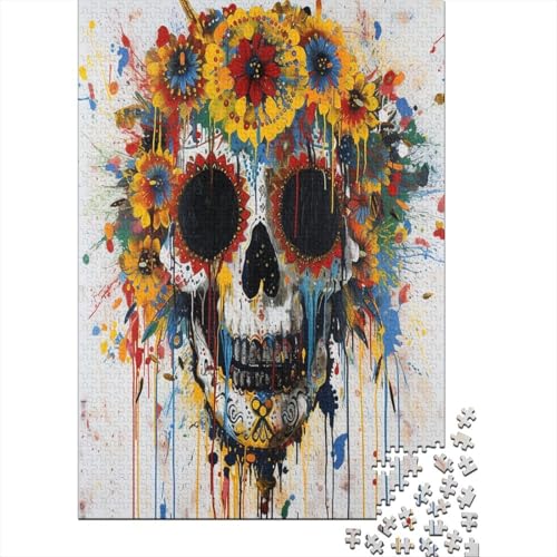 Totenkopf Puzzle 1000 Teile Erwachsener Kniffel Spaß Für Die Ganze Familie - Abwechslungsreiche 1000 Puzzleteilige Motive Puzzle Erwachsene, Puzzel 1000pcs (75x50cm) von HBAOEEURT