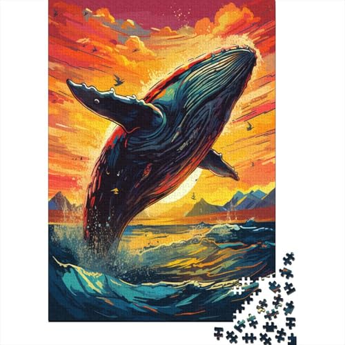 Walfisch Puzzle 300 Teile,Puzzle Für Erwachsene, Impossible Puzzle, Geschicklichkeitsspiel Für Die Ganze Familie,Puzzle Farbenfrohes,Puzzle-Geschenk,RaumdekoRatteion Puzzel 300pcs (40x28cm) von HBAOEEURT