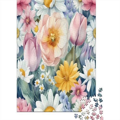 Watercolor Blumes 300 Teile Puzzle Für Erwachsene, Hochwertige Recycelbare Materialien Und Druck Puzzlespiel, Familienspiel, Geschenk Für Liebhaber Oder Freunde Puzzel 300pcs (40x28cm) von HBAOEEURT