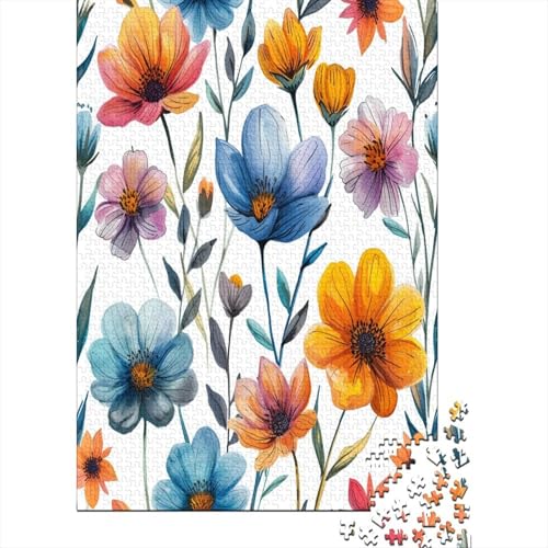 Watercolor Blumes Puzzle 1000 Teile,Puzzle Für Erwachsene, Impossible Puzzle, Geschicklichkeitsspiel Für Die Ganze Familie,Puzzle Farbenfrohes,Puzzle-Geschenk,RaumdekoRatteion Puzzel 1000pcs (75x50cm) von HBAOEEURT