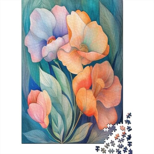 Watercolor Blumes Puzzle 300 Teile Puzzle Für Erwachsene Und Kinder Ab 14 Jahren Puzzel 300pcs (40x28cm) von HBAOEEURT