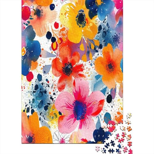 Watercolor Blumes Puzzle 500 Teile Erwachsene Puzzles Für Erwachsene Klassische Puzzles 500 Teile Erwachsene Puzzlespiel Schwer Pädagogisches Spielzeug Erwachsene Kinder Puzzel 500pcs (52x38cm) von HBAOEEURT