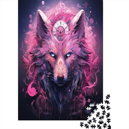 Wolf 300 Teile,Impossible Puzzle,Geschicklichkeitsspiel Für Die Ganze Familie, Erwachsenen Puzzlespiel Puzzel 300pcs (40x28cm) von HBAOEEURT