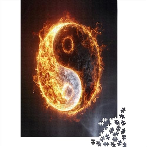 Yin Yang Bagua Puzzle 500 Teile Für Erwachsene Und Kinder Ab 14 Jahren Für Stressabbauer Puzzel 500pcs (52x38cm) von HBAOEEURT