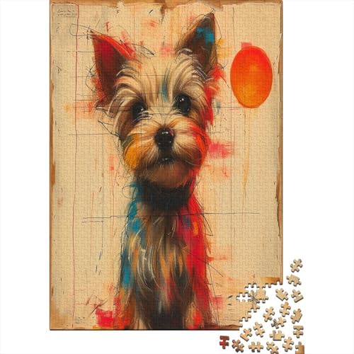 Yorkshire Terrier Puzzle 300 Teile Puzzles Für Erwachsene Lernspiel Herausforderungsspielzeug 300-teilige Puzzlespiel Für Erwachsene Kinder Puzzel 300pcs (40x28cm) von HBAOEEURT