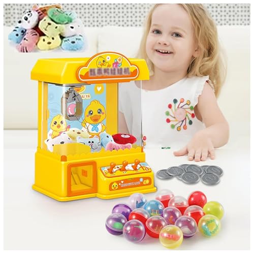 Arcade Automat , Candy Arcade mit Licht und Musik,20 Puppen,20 Spielmünzen,10 Gashapons , Spielautomaten Geschenkideen für Kinds im Alter von 4-12 ,Yellow von HBDSMLPL