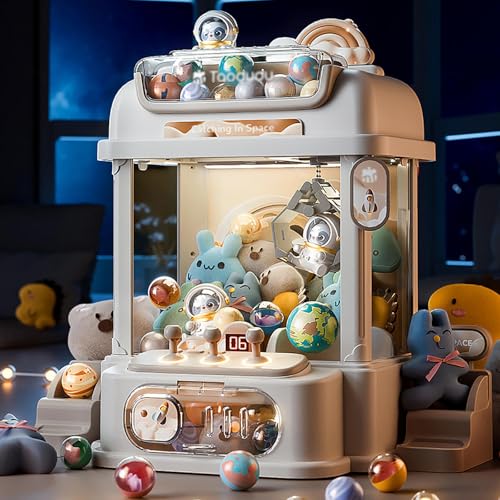 Arcade Automat mit Fernbedienung , Spielautomaten mit Licht und Musik,2 Panda-Puppen,25 Puppen,20 Gashapons Lustiges Geschenk für Party-Weihnachten ,White von HBDSMLPL