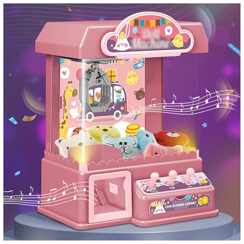 Greifautomat , Spielautomaten mit Licht und Musik,20 Puppen,20 Spielmünzen,10 Gashapons , Spielautomaten Geburtstagsgeschenke Für Mädchen,Junge ,Pink von HBDSMLPL