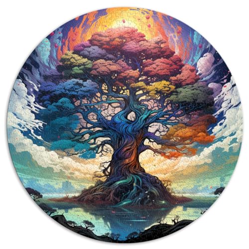 1000-teiliges Puzzle, „Der uralte Baum“, runde Puzzles, für Erwachsene und Kinder ab 12 Jahren, Puzzles aus Pappe, Lernspiel, herausforderndes Spielzeug. Größe: 67,5 x 67,5 cm von HBHGYMA