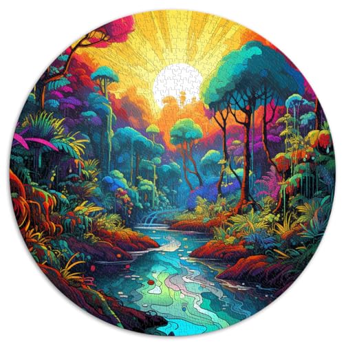 1000-teiliges Puzzle, Amazonas-Regenwald, runde Puzzles, für Erwachsene und Kinder ab 12 Jahren, Kartonpuzzle, Geschenkideen, Größe: 67,5 x 67,5 cm von HBHGYMA