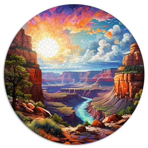 1000-teiliges Puzzle, Grand Canyon, kreatives rundes Puzzle, für Erwachsene und Kinder ab 12 Jahren, Kartonpuzzle, Lernspiele, Heimdekorationspuzzle. Größe: 67,5 x 67,5 cm von HBHGYMA