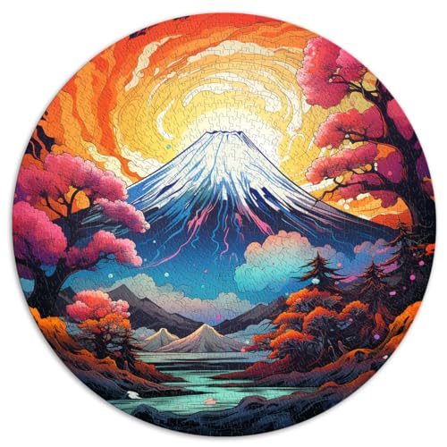 1000-teiliges Puzzle, Japan-Reise zum Fuji, kreatives rundes Puzzle, für Erwachsene und Kinder, Kartonpuzzle, anspruchsvolles Spiel, Größe: 67,5 x 67,5 cm von HBHGYMA