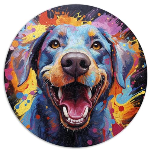 1000-teiliges Puzzle, Labrador-Rundpuzzle, für Erwachsene und Kinder, Papppuzzle, Lernspielzeug, Familienspiele. Größe: 67,5 x 67,5 cm von HBHGYMA